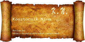 Kosztocsik Nina névjegykártya